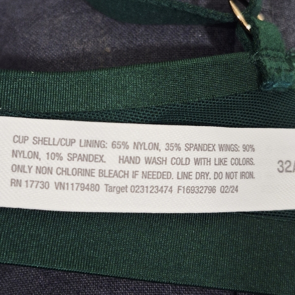 32A Auden Smooth Unlined Comfort Wire Demi‎ Coverage UW Bra Green NWT - Picture 6 of 7